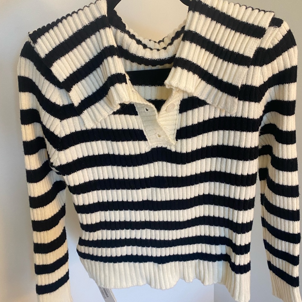 Black and white striped sweater